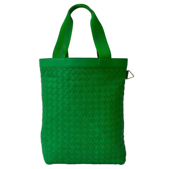 BOTTEGA VENETA Green Leather Intrecciato Tote Bag - Picture 1 of 9